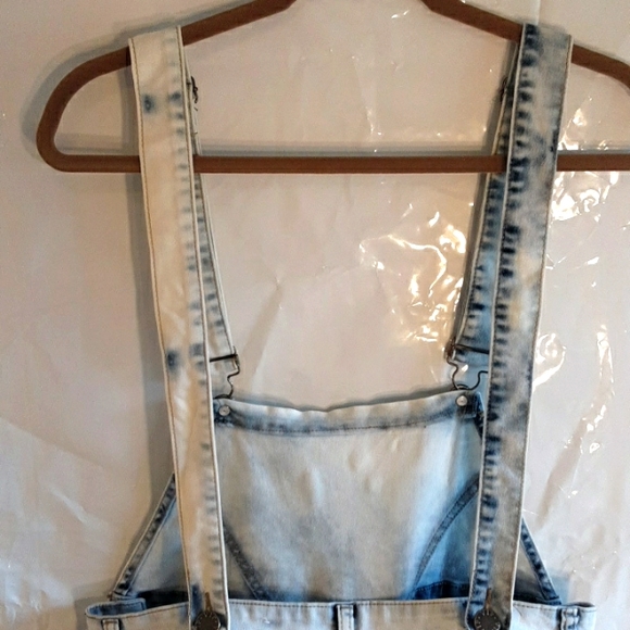 White Washed Blue Jean Overalls By VIP Jeans. - Picture 8 of 10